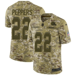 Nike Browns #22 Jabrill Peppers Camo Men Stitched NFL Limited 2018 Salute To Service Jersey