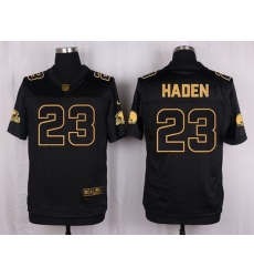 Nike Browns #23 Joe Haden Black Mens Stitched NFL Elite Pro Line Gold Collection Jersey