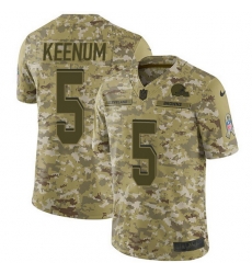 Nike Browns 5 Case Keenum Camo Men Stitched NFL Limited 2018 Salute To Service Jersey