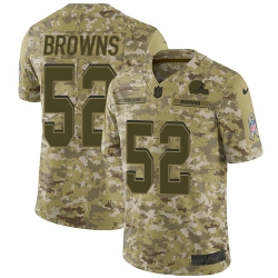 Nike Browns #52 Preston Brown Camo Men Stitched NFL Limited 2018 Salute To Service Jersey