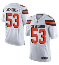 Nike Browns #53 Joe Schobert White Mens Stitched NFL New Elite Jersey