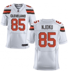 Nike Browns #85 David Njoku White Mens Stitched NFL New Elite Jersey