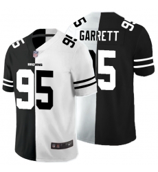 Nike Browns 95 Myles Garrett Black And White Split Vapor Untouchable Limited Jersey (1)