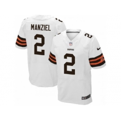 Nike Cleveland Browns 2 Johnny Manziel White Elite NFL Jersey