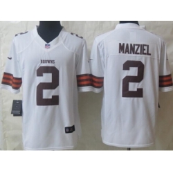 Nike Cleveland Browns 2 Johnny Manziel White Limited NFL Jersey