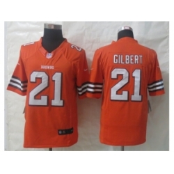 Nike Cleveland Browns 21 Justin Gilbert Orange Limited NFL Jersey