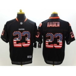 Nike Cleveland Browns 23 Joe Haden Black Elite USA Flag Fashion NFL Jersey