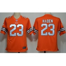 Nike Cleveland Browns 23 Joe Haden Orange Game NFL Jersey
