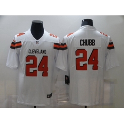Nike Cleveland Browns 24 Nick Chubb White Vapor Untouchable Limited Jersey
