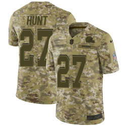 Nike Cleveland Browns 27 Kareem Hunt Camo Men Stitched NFL Limited 2018 Salute To Service Jersey
