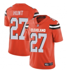 Nike Cleveland Browns 27 Kareem Hunt Orange Alternate Men Stitched NFL Vapor Untouchable Limited Jersey