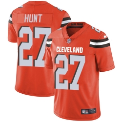 Nike Cleveland Browns 27 Kareem Hunt Orange Alternate Men Stitched NFL Vapor Untouchable Limited Jersey