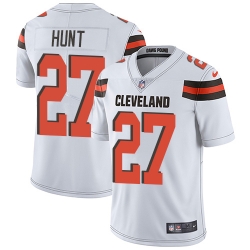 Nike Cleveland Browns 27 Kareem Hunt White Men Stitched NFL Vapor Untouchable Limited Jersey