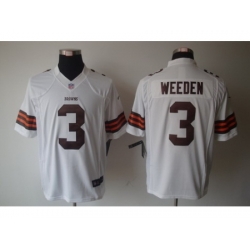 Nike Cleveland Browns 3 Brandon Weeden White Limited NFL Jersey