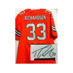 Nike Cleveland Browns 33 Trent Richardson Orange Elite Signed NFL Jersey
