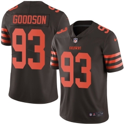 Nike Cleveland Browns 93 B J  Goodson Brown Men Stitched NFL Limited Rush Jersey