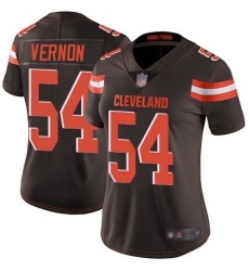 Browns 54 Olivier Vernon Brown Team Color Womens Stitched Football Vapor Untouchable Limited Jerse