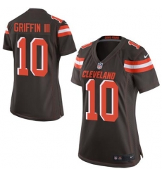 Nike Browns #10 Robert Griffin III Brown Team Color Womens Stitched