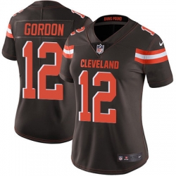 Nike Browns #12 Josh Gordon Brown Team Color Womens Stitched NFL Vapor Untouchable Limited Jersey