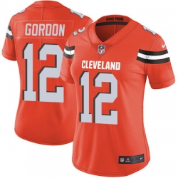 Nike Browns #12 Josh Gordon Orange Alternate Womens Stitched NFL Vapor Untouchable Limited Jersey