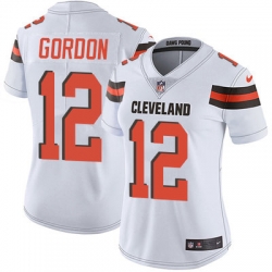 Nike Browns #12 Josh Gordon White Womens Stitched NFL Vapor Untouchable Limited Jersey