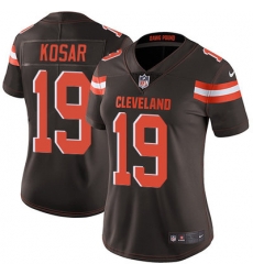 Nike Browns #19 Bernie Kosar Brown Team Color Womens Stitched NFL Vapor Untouchable Limited Jersey