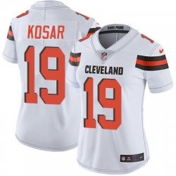 Nike Browns #19 Bernie Kosar White Womens Stitched NFL Vapor Untouchable Limited Jersey
