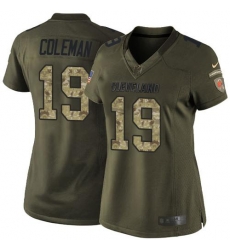 Nike Browns #19 Corey Coleman Green Womens Stitched NFL Limited Salute to Service Jersey
