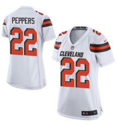Nike Browns #22 Jabrill Peppers White Womens Stitched NFL New Elite Jersey