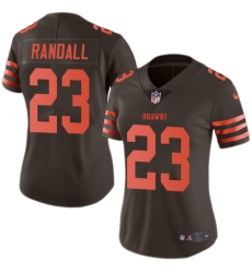 Nike Browns #23 Damarious Randall Brown Womens Stitched NFL Limited Rush Jersey