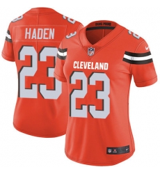 Nike Browns #23 Joe Haden Orange Alternate Womens Stitched NFL Vapor Untouchable Limited Jersey