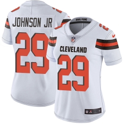 Nike Browns #29 Duke Johnson Jr White Womens Stitched NFL Vapor Untouchable Limited Jersey