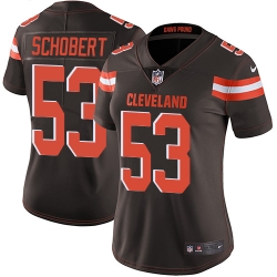 Nike Browns #53 Joe Schobert Brown Team Color Womens Stitched NFL Vapor Untouchable Limited Jersey