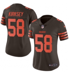 Nike Browns #58 Christian Kirksey Brown Womens Stitched NFL Limited Rush Jersey