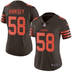 Nike Browns #58 Christian Kirksey Brown Womens Stitched NFL Limited Rush Jersey