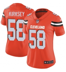 Nike Browns #58 Christian Kirksey Orange Alternate Womens Stitched NFL Vapor Untouchable Limited Jersey