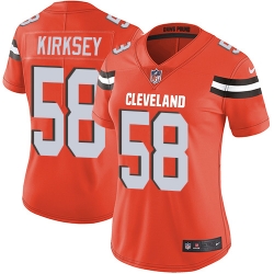 Nike Browns #58 Christian Kirksey Orange Alternate Womens Stitched NFL Vapor Untouchable Limited Jersey