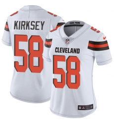 Nike Browns #58 Christian Kirksey White Womens Stitched NFL Vapor Untouchable Limited Jersey
