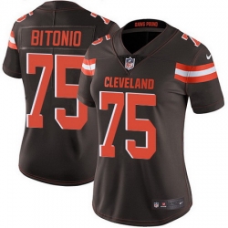 Nike Browns 75 Joel Bitonio Brown Team Color Womens Stitched NFL Vapor Untouchable Limited Jersey