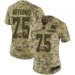 Nike Browns 75 Joel Bitonio Camo Womens Stitched NFL Limited 2018 Salute to Service Jersey