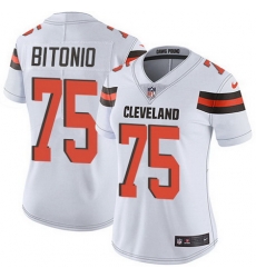 Nike Browns 75 Joel Bitonio White Womens Stitched NFL Vapor Untouchable Limited Jersey