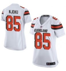 Nike Browns #85 David Njoku White Womens Stitched NFL New Elite Jersey