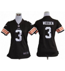 Nike Women NFL Cleveland Browns #3 Brandon Weeden Brown Jerseys