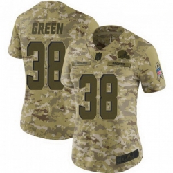 Women Cleveland Browns 38 A.J. Green Brown 2018 Saluto To Service Limited Jersey