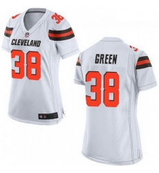 Women Cleveland Browns 38 A.J. Green White Vapor Limited Limited Jersey