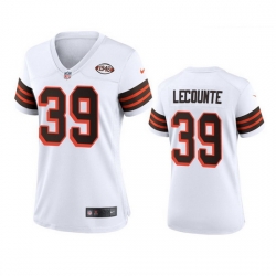 Women Cleveland Browns 39 Richard Lecounte Nike 1946 Collection Alternate Game Limited NFL Jersey   White