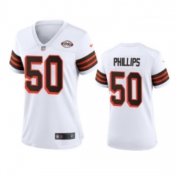 Women Cleveland Browns 50 Jacob Phillips Nike 1946 Collection Alternate Game Limited NFL Jersey   White