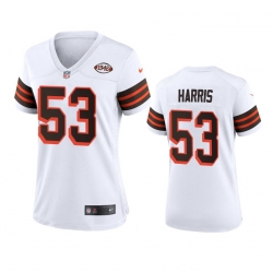 Women Cleveland Browns 53 Nick Harris Nike 1946 Collection Alternate Game Limited NFL Jersey   White