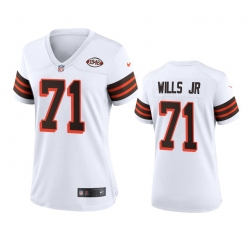 Women Cleveland Browns 71 Jedrick Wills Jr  Nike 1946 Collection Alternate Game Limited NFL Jersey   White