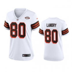 Women Cleveland Browns 80 Jarvis Landry Nike 1946 Collection Alternate Game Limited NFL Jersey   White